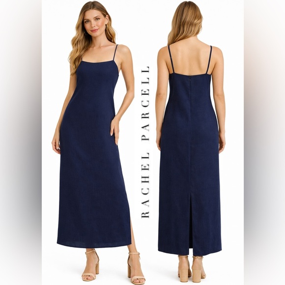 Rachel Parcell Dresses & Skirts - Rachel Parcell Nocturne Navy Linen Maxi Dress NWT Size M vaca dress resort wear